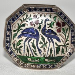 A Fine Silver Enamelled ( Meena ) Pill Box