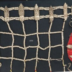 A bone buddha Stupa waste belt A bone buddha Stupa waste belt with Arm bands. 19th century Nepal