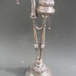 A fine Solid Silver complete Hukka , Company School early 19th century India .