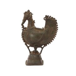 A bronze bird incense burner