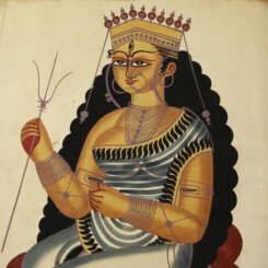 Kalighat Painting of Goddess Durga